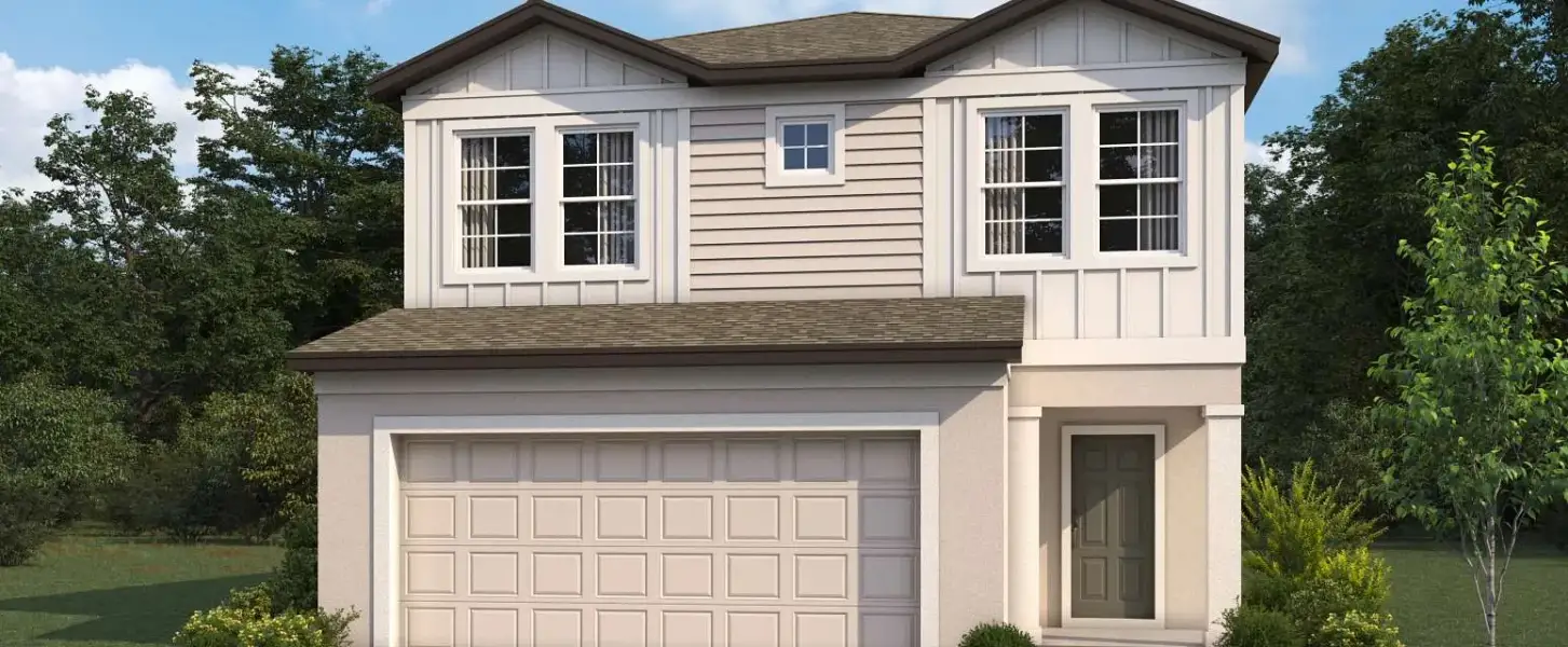 Representative exterior photo of a completed home built from the Sunapee by Ashton Woods in Berry Bay, Wimauma, FL (Image 10).