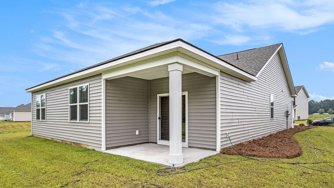 Exterior details and patio area of a home in Auberon Woods, Conway (Image 3). Exterior details and patio area of a home in Auberon Woods, Conway (Image 3).