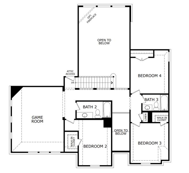 2D floor plan layout for the Concept 3135 by Risewell Homes in Silo Mills, Joshua, TX (Image 4). 2D floor plan layout for the Concept 3135 by Risewell Homes in Silo Mills, Joshua, TX (Image 4).