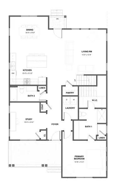 2D floor plan layout for the The Gates by New Leaf Builders in Vineyard Lakes, Johns Island, SC (Image 5). 2D floor plan layout for the The Gates by New Leaf Builders in Vineyard Lakes, Johns Island, SC (Image 5).