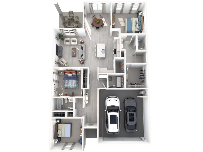 2D floor plan layout for the Bergamo by Meritage Homes in Magnolia Bay - Reserve Series, Nokomis, FL (Image 4).