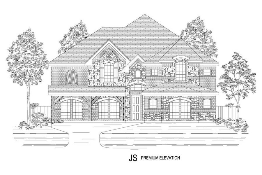 Representative rendering of the exterior for the Brentwood 3FSW (w/Media) by First Texas Homes (Image 13).