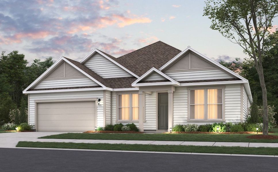 Representative exterior photo of a completed home built from the Azle by Pulte Homes in Waterside at Pine Island, Columbia, SC (Image 12). Representative exterior photo of a completed home built from the Azle by Pulte Homes in Waterside at Pine Island, Columbia, SC (Image 12).
