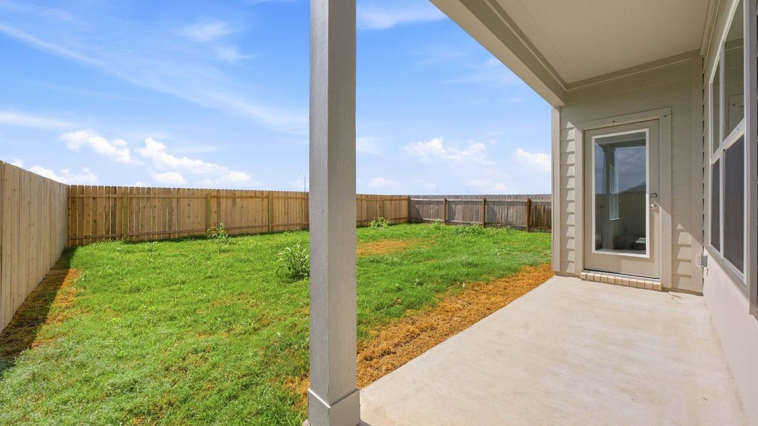 Exterior details and patio area of a home in Sky Ridge, San Marcos (Image 3). Exterior details and patio area of a home in Sky Ridge, San Marcos (Image 3).