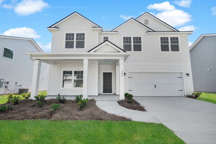 Front exterior of a new home in Belair East, Statesboro, GA, highlighting curb appeal (Image 1).