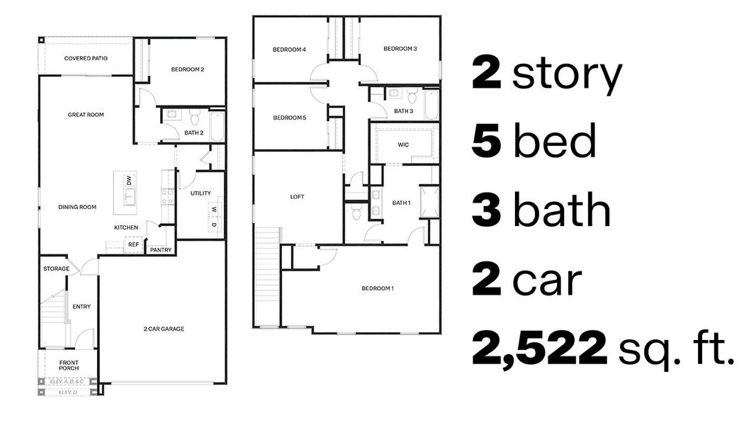 2D floor plan layout of this home in Blackhawk, Tucson, AZ (Image 5).