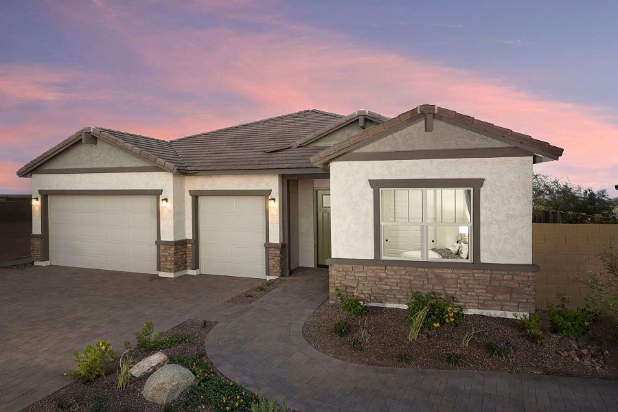 Representative exterior photo of a completed home built from the Garnet by Mattamy Homes in Tierra Vistoso, Surprise, AZ (Image 22).