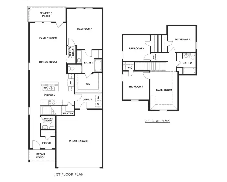 2D floor plan layout of this home in Wildcat Ranch, Crandall, TX (Image 2).