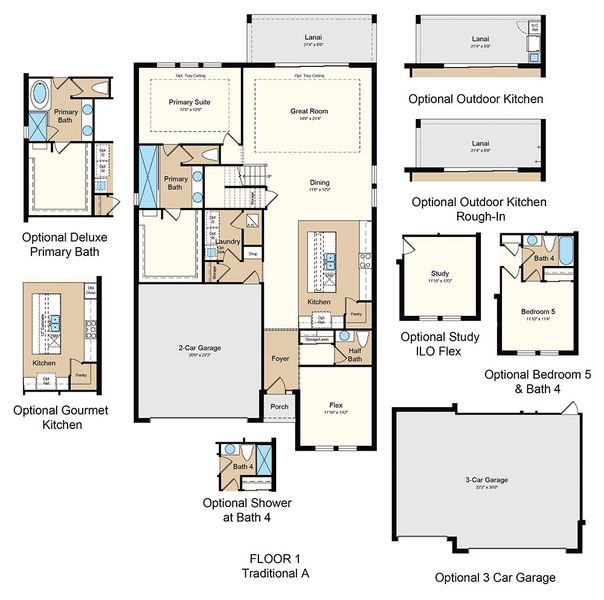 2D floor plan layout of this home in Skye Ranch Community Group Page, Sarasota, FL (Image 5).