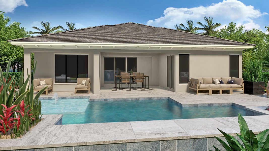 2D floor plan layout for the Alessia by GHO Homes in Tesoro Club, Port St. Lucie, FL (Image 107).