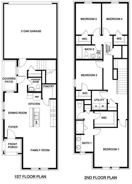 2D floor plan layout of this home in Waterbend, Euless, TX (Image 2).