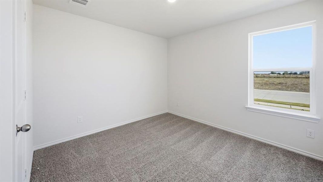 Unfurnished room with carpet and baseboards