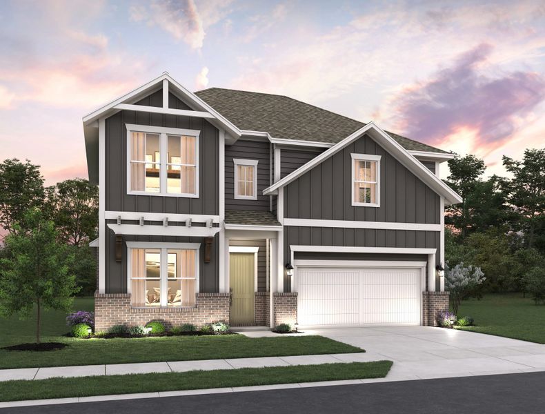 Representative exterior photo of a completed home built from the Graham by Ashton Woods in The Trails at Carmel, Pflugerville, TX (Image 19). Representative exterior photo of a completed home built from the Graham by Ashton Woods in The Trails at Carmel, Pflugerville, TX (Image 19).
