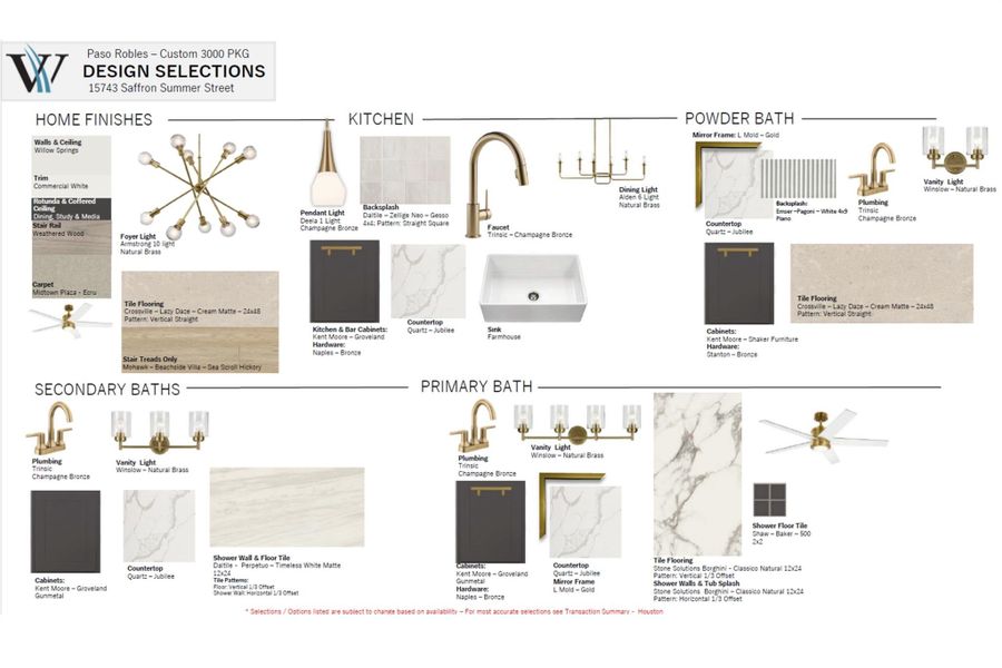 Design selections. Features, specifications, selections and colors may vary.