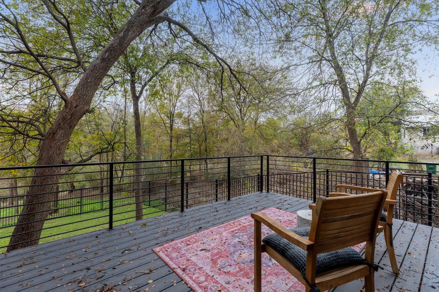 Great views and privacy from the back patio