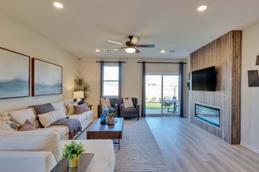 Furnished interior view inside a new home in The Highlands at Avery Centre, Round Rock (Image 10). Furnished interior view inside a new home in The Highlands at Avery Centre, Round Rock (Image 10).