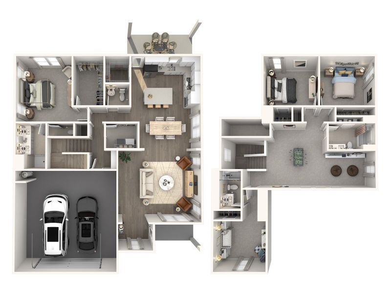 2D floor plan layout for the Elizabeth by Meritage Homes in Sycamore Grove, Murfreesboro, TN (Image 4).