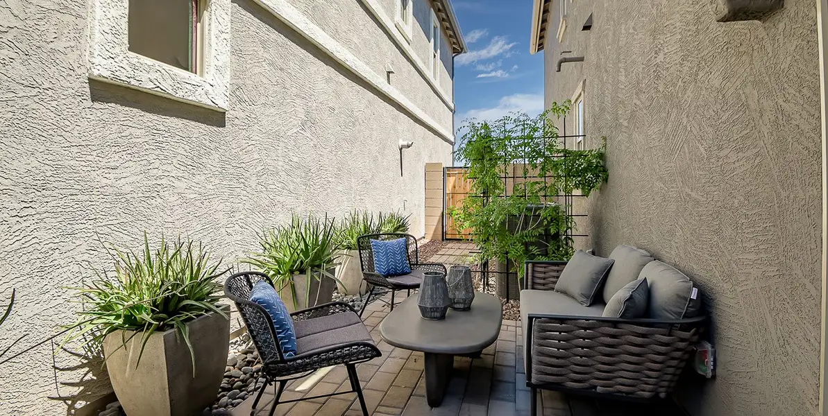 Exterior details and patio area of a home in Ironwood Villages at North Creek, Queen Creek (Image 3).