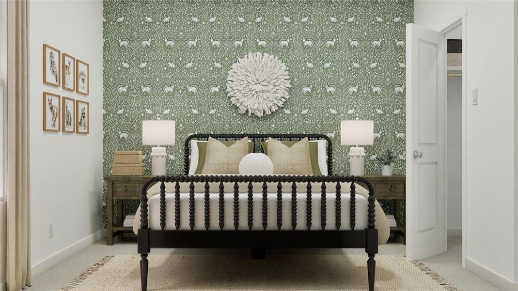 Bedroom with baseboards