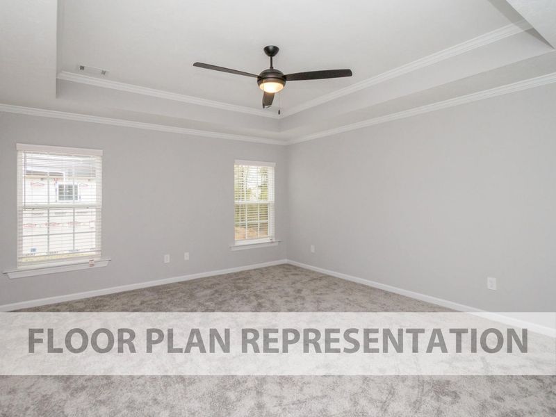 Primary Bedroom Floorplan Representation Photo | The Fairport II Plan