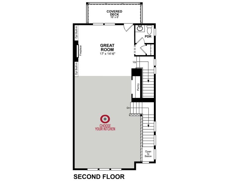 2D floor plan layout of this home in The Groves at Myrtle, Roswell, GA (Image 6).