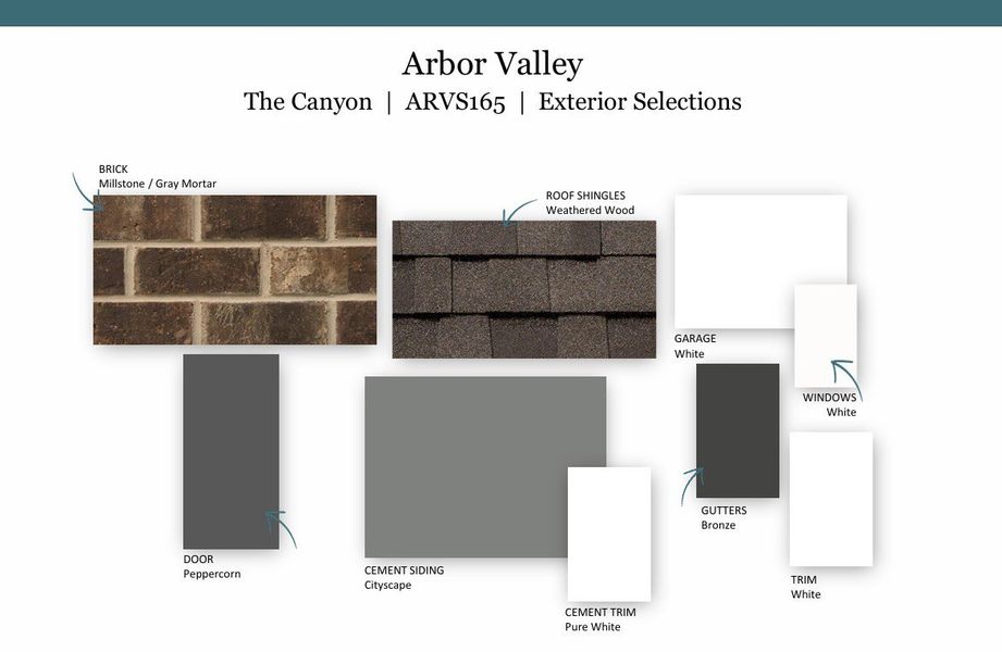 Sample of building materials used in homes in Arbor Valley, Spring Hill (Image 33). Sample of building materials used in homes in Arbor Valley, Spring Hill (Image 33).