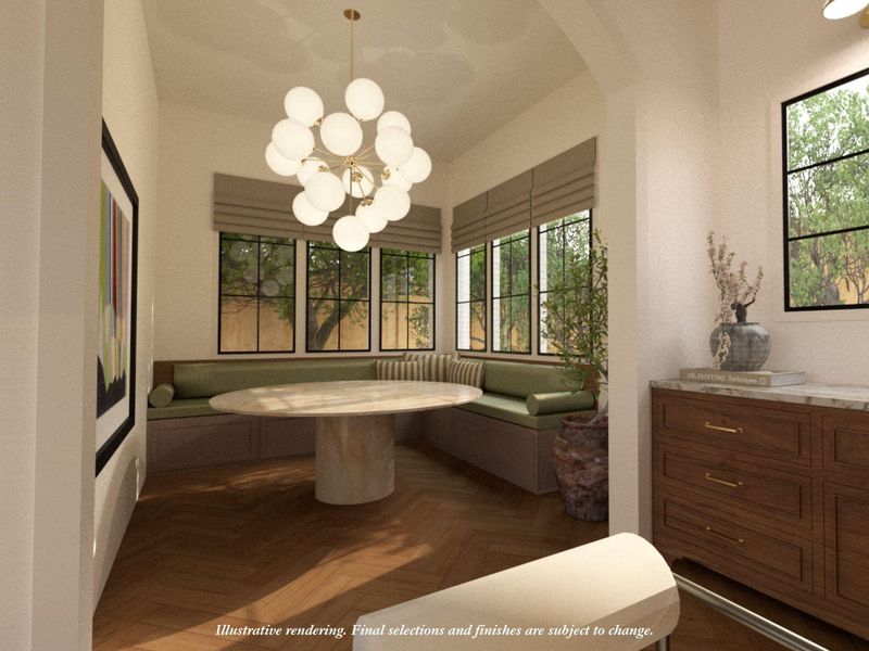 Breakfast banquette with plenty of natural light.