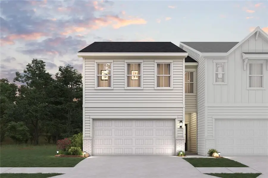 Front exterior of a new home in Sherwood Square, Flowery Branch, GA, highlighting curb appeal (Image 11).