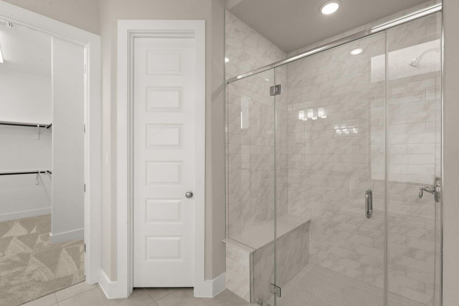 Gorgeous Walk-in Shower with bench in Primary Bath