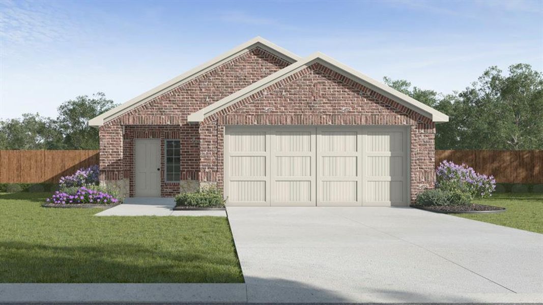 Front exterior of a new home in Winchester Crossing, Princeton, TX, highlighting curb appeal (Image 1). Front exterior of a new home in Winchester Crossing, Princeton, TX, highlighting curb appeal (Image 1).