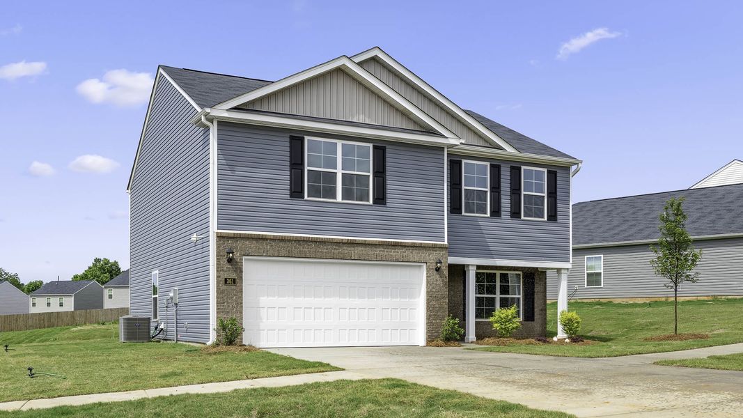 Front exterior of a new home in Owens Ridge, Lexington, NC, highlighting curb appeal (Image 1). Front exterior of a new home in Owens Ridge, Lexington, NC, highlighting curb appeal (Image 1).