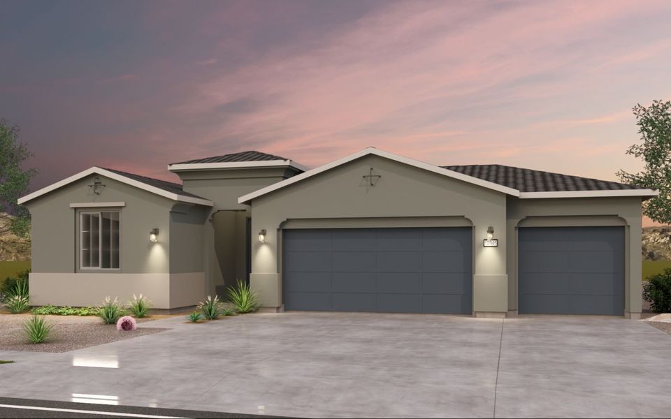 Representative exterior photo of a completed home built from the Acacia by Brookfield Residential in Blossom Rock, Apache Junction, AZ (Image 2). Representative exterior photo of a completed home built from the Acacia by Brookfield Residential in Blossom Rock, Apache Junction, AZ (Image 2).