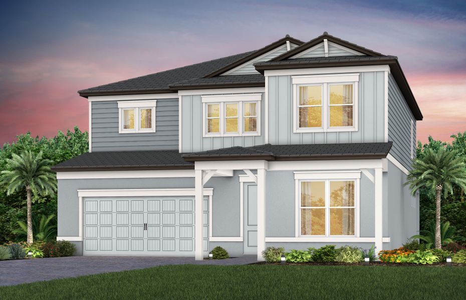 Representative exterior photo of a completed home built from the Wynfield by Pulte Homes in Two Rivers, Zephyrhills, FL (Image 7).
