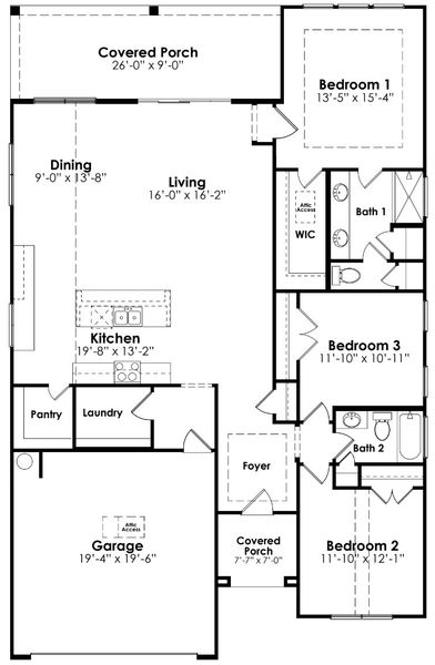 2D floor plan layout of this home in Cross Creek, Lexington, SC (Image 2). 2D floor plan layout of this home in Cross Creek, Lexington, SC (Image 2).