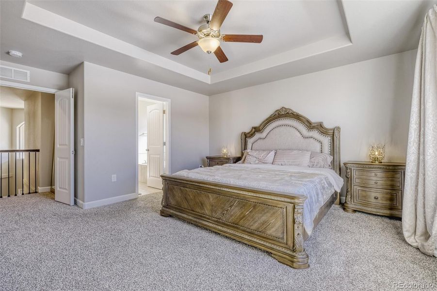 French doors into primary bedroom
