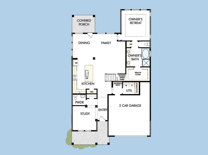 2D floor plan layout for the The Bluebonnet by David Weekley Homes in Windsong - Reserve Series, Boerne, TX (Image 3).