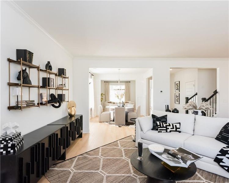 Furnished interior view inside a new home in Stratford Square, Lawrenceville (Image 11).