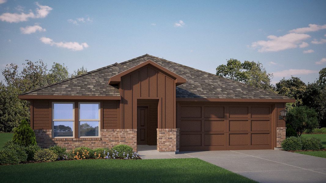 Representative exterior photo of a completed home built from the Lakeway by D.R. Horton in Eagle Creek, Denton, TX (Image 22). Representative exterior photo of a completed home built from the Lakeway by D.R. Horton in Eagle Creek, Denton, TX (Image 22).