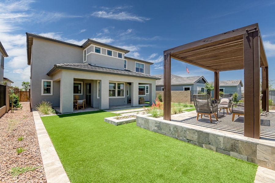 Exterior details and patio area of a home in Palo Verde at North Creek, Queen Creek (Image 4).