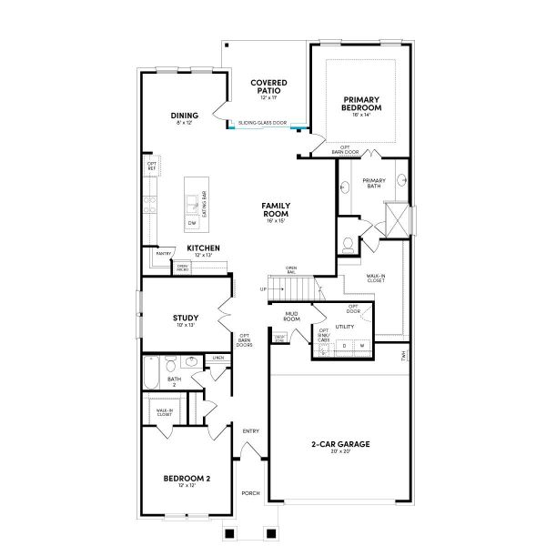 2D floor plan layout of this home in Elyson, Katy, TX (Image 3).