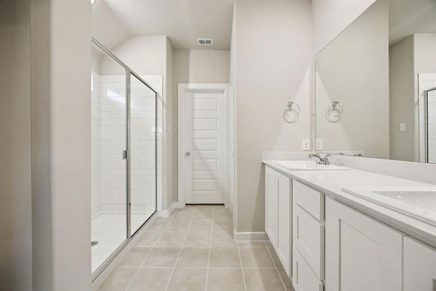 Primary Bathroom in the Oscar home plan by Trophy Signature Homes – REPRESENTATIVE PHOTO
