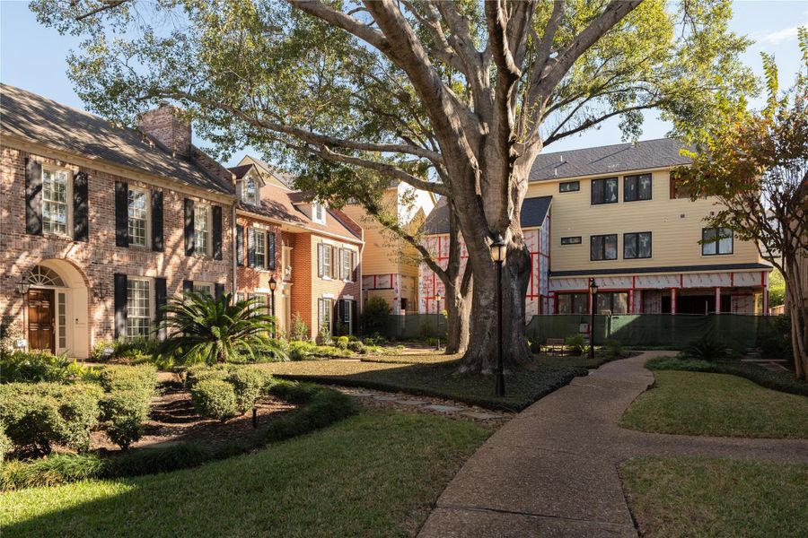 Park view of the patio community entrance from the visitor parking.