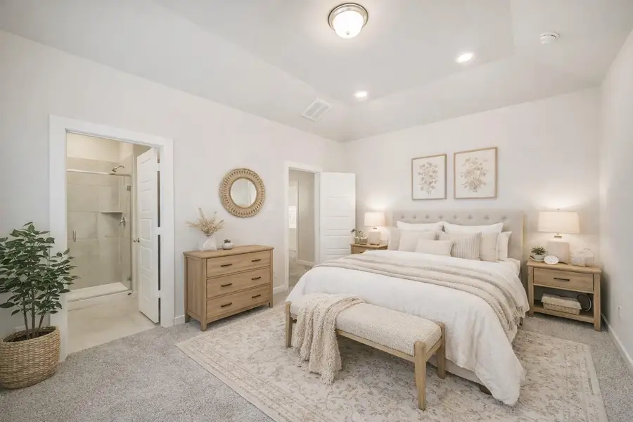 The Primary Bedroom is generous in size and like the rest of the home, enjoys lots of natural light. (virtually staged) The Primary Bedroom is generous in size and like the rest of the home, enjoys lots of natural light. (virtually staged)