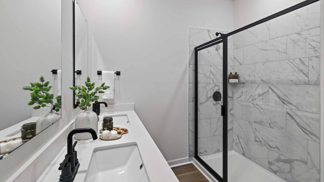 Furnished interior view inside a new home in Kingman Townhomes, Charlotte (Image 11). Furnished interior view inside a new home in Kingman Townhomes, Charlotte (Image 11).