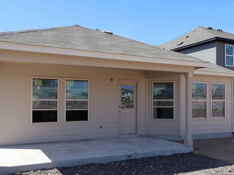 Exterior details and patio area of a home in Meadows at Clear Springs, New Braunfels (Image 15).