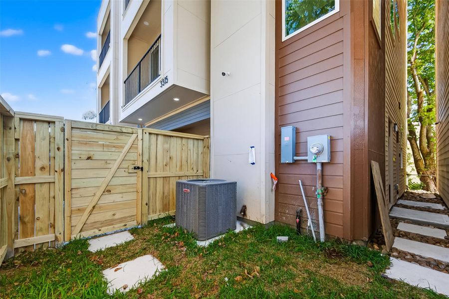 Exterior details and patio area of a home in , Houston (Image 29). Exterior details and patio area of a home in , Houston (Image 29).