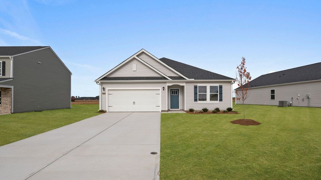 Front exterior of a new home in East Ridge, Ayden, NC, highlighting curb appeal (Image 18).