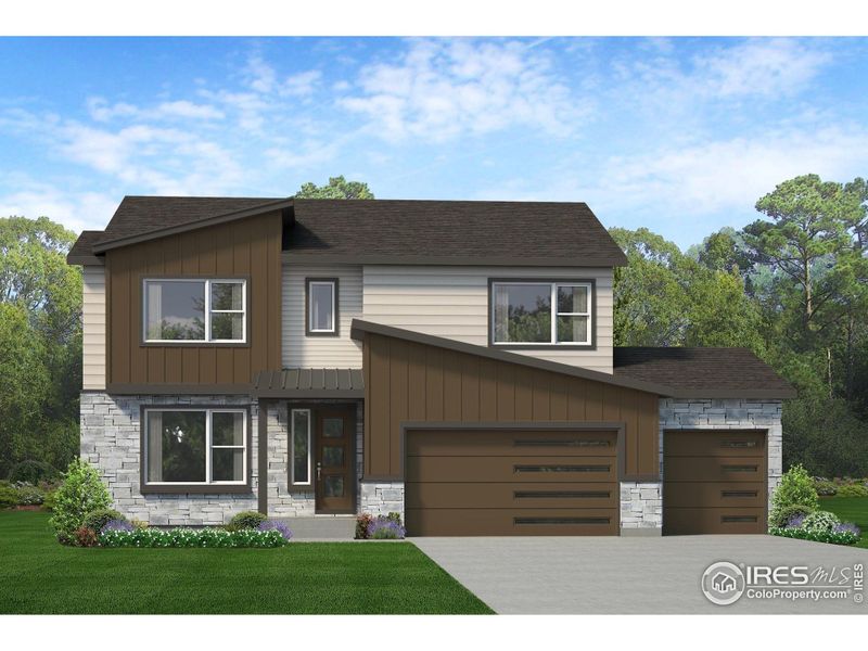 Front exterior of a new home in Cherry Meadows, Brighton, CO, highlighting curb appeal (Image 1). Front exterior of a new home in Cherry Meadows, Brighton, CO, highlighting curb appeal (Image 1).