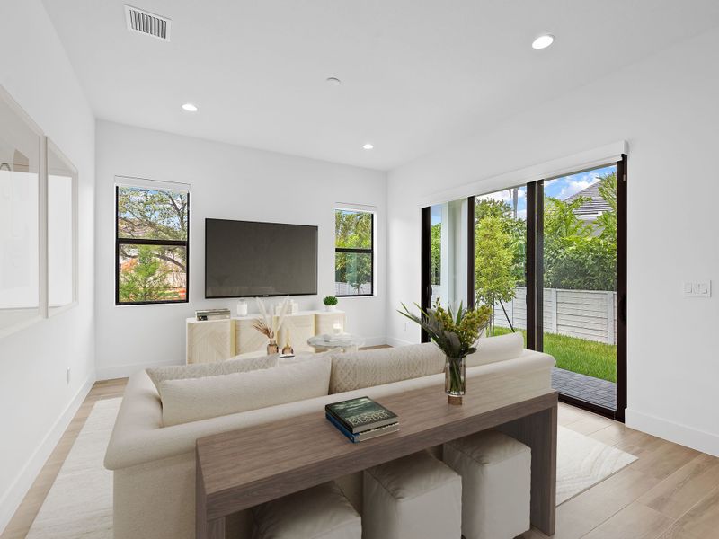 Representative furnished interior of a home built from the The Mainsail by 13th Floor Homes in Marina Landings, Fort Lauderdale (Image 14).