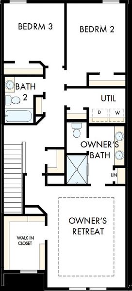 2D floor plan layout of this home in Westwood Reserve, Charlotte, NC (Image 3).